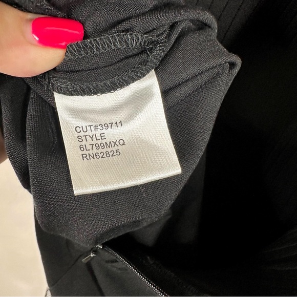 Tadashi Shoji Too Cutout Stretch Jersey Mesh Cocktail Dress 1X Black Fit & Flare - Picture 12 of 16